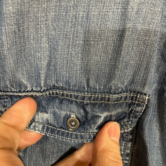 BUFFALO - Blue Faded Front Button Denim Shirt - Picture 4 of 6